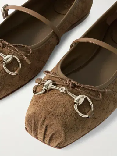 Gucci Horsebit-detailed Suede Ballet Flats | Thumbnail 4