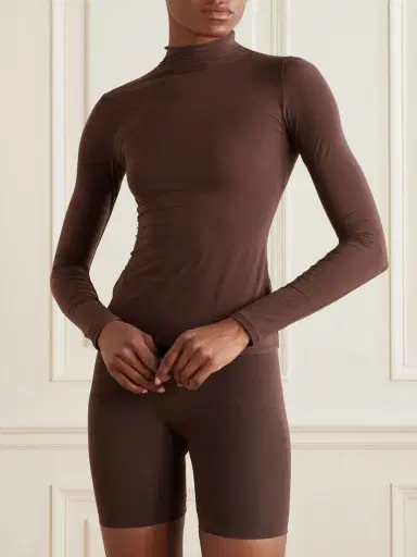 Skims Fits Everybody Turtleneck Top - Cocoa | Thumbnail 2 Skims Fits Everybody Turtleneck Top - Cocoa | Thumbnail 2