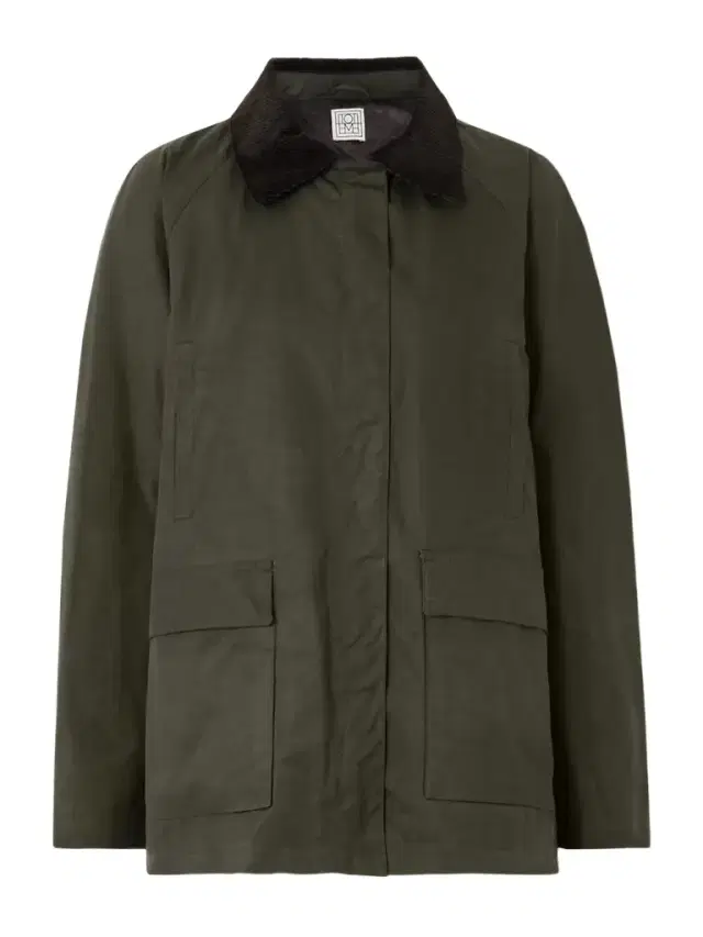 Oversized Corduroy-trimmed Waxed Organic Cotton Jacket