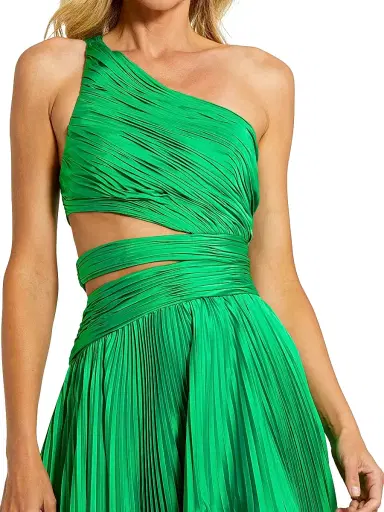 Mac Duggal Women's One-Shoulder Pleated Asymmetrical Gown - Spring Green - Size 12 | Thumbnail 3 Mac Duggal Women's One-Shoulder Pleated Asymmetrical Gown - Spring Green - Size 12 | Thumbnail 3