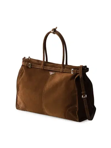 Prada Men's Suede Tote Bag | Thumbnail 2 Prada Men's Suede Tote Bag | Thumbnail 2