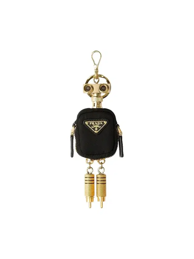 Prada Women's Re-Nylon Robot Bag Charm - Black