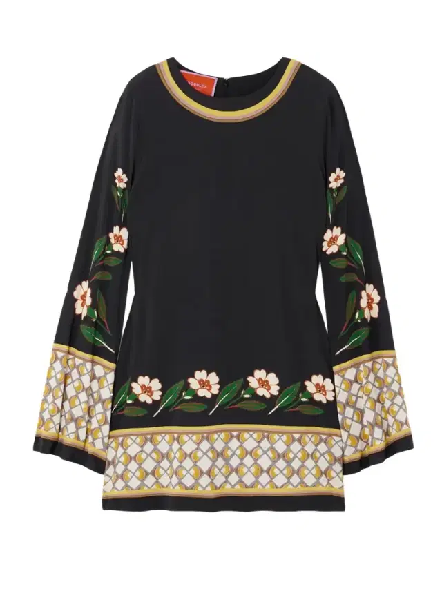 La DoubleJ Icon Supremes Printed Crepe Mini Dress