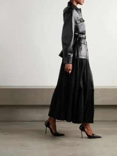 Saint Laurent Tiered Gathered Silk-chiffon Maxi Skirt | Thumbnail 2 Saint Laurent Tiered Gathered Silk-chiffon Maxi Skirt | Thumbnail 2
