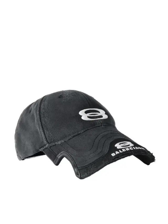 Double Unity Distressed Embroidered Cotton-drill Baseball Cap Double Unity Distressed Embroidered Cotton-drill Baseball Cap