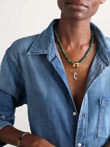 JIA JIA 14-karat Gold, Emerald, Quartz And Diamond Necklace | Thumbnail 5