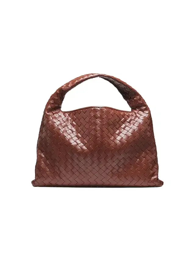 Bottega Veneta Women's  Hop Intrecciato Leather Hobo Bag - Sapele