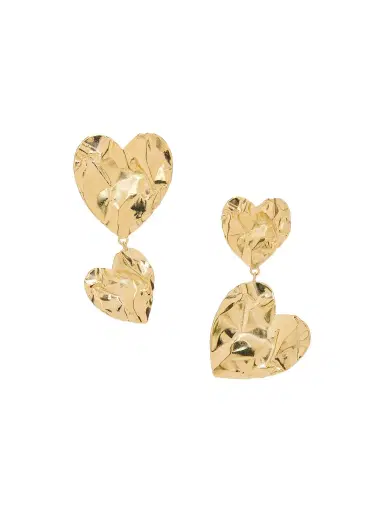 Oscar de la Renta Women's Goldtone Asymmetric Crushed Heart Drop Earrings - Gold | Thumbnail 2 Oscar de la Renta Women's Goldtone Asymmetric Crushed Heart Drop Earrings - Gold | Thumbnail 2