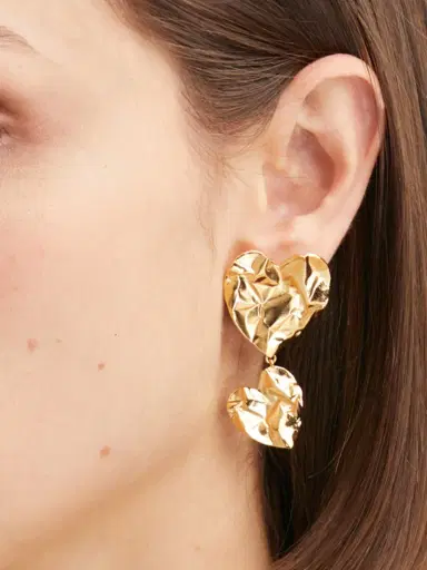 Oscar de la Renta Women's Goldtone Asymmetric Crushed Heart Drop Earrings - Gold | Thumbnail 1 Oscar de la Renta Women's Goldtone Asymmetric Crushed Heart Drop Earrings - Gold | Thumbnail 1