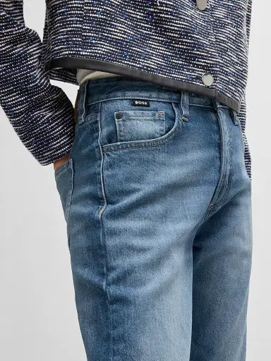 BOSS Women's Straight-Fit Jeans in Faded Denim - Blue | Thumbnail 5