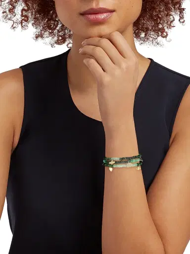 Sydney Evan Women's 14K Yellow Gold & Ombré Emerald Beaded Wrap Bracelet - Green | Thumbnail 2 Sydney Evan Women's 14K Yellow Gold & Ombré Emerald Beaded Wrap Bracelet - Green | Thumbnail 2