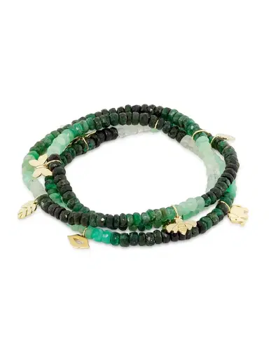 Sydney Evan Women's 14K Yellow Gold & Ombré Emerald Beaded Wrap Bracelet - Green | Thumbnail 1 Sydney Evan Women's 14K Yellow Gold & Ombré Emerald Beaded Wrap Bracelet - Green | Thumbnail 1