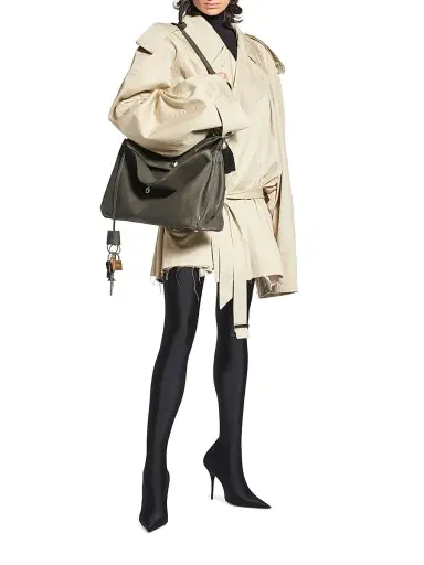 Balenciaga Women's Rodeo Used Effect Large Handbag with Charms | Thumbnail 2 Balenciaga Women's Rodeo Used Effect Large Handbag with Charms | Thumbnail 2
