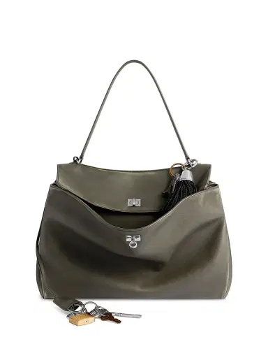 Balenciaga Women's Rodeo Used Effect Large Handbag with Charms | Thumbnail 1 Balenciaga Women's Rodeo Used Effect Large Handbag with Charms | Thumbnail 1