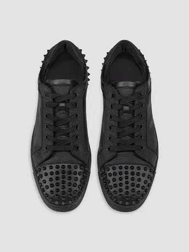 Christian Louboutin Men's Seavaste 2 Sneakers - Black - Size 17 | Thumbnail 4
