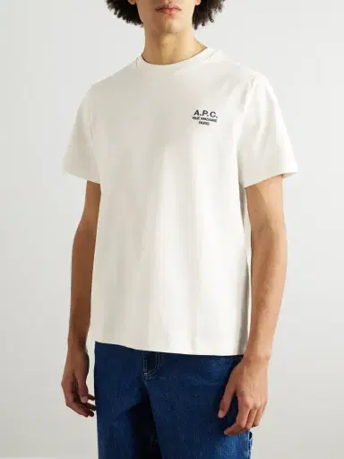A.P.C. Logo-Embroidered Cotton-Jersey T-Shirt - Men | Thumbnail 3