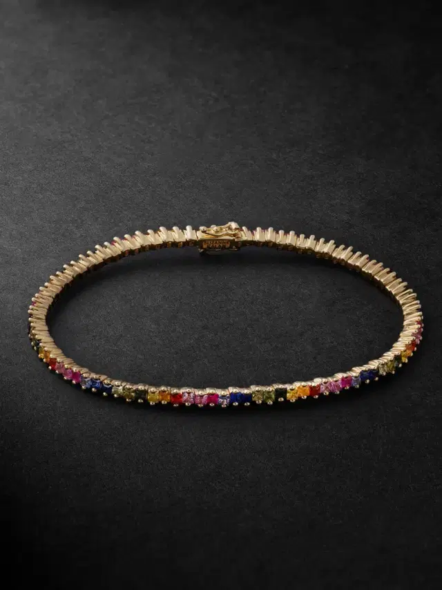 Suzanne Kalan Princess Midi 18-Karat Gold Sapphire Bracelet - Men