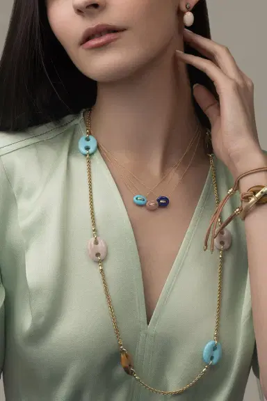 Jenna Blake Lapis Diamond Mini Mariner Link Pendant Necklace | Thumbnail 2