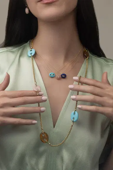 Jenna Blake Lapis Diamond Mini Mariner Link Pendant Necklace | Thumbnail 4