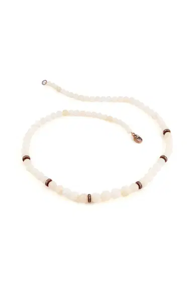 Sylva & Cie Opal Diamond Rondelle Necklace | Thumbnail 1