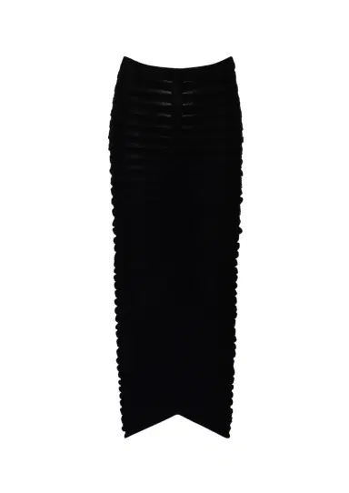 Lapointe Matte Viscose Wide Ribbed Skirt | Thumbnail 1