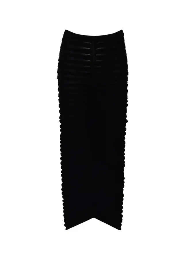 LAPOINTE Matte Viscose Wide Ribbed Skirt