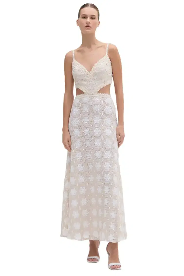 PatBo NATURAL CROCHET DRESS