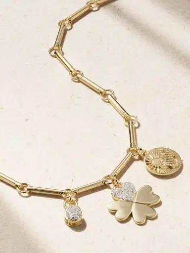 Foundrae True Love & Balance 18-karat Gold Diamond Necklace | Thumbnail 1 Foundrae True Love & Balance 18-karat Gold Diamond Necklace | Thumbnail 1