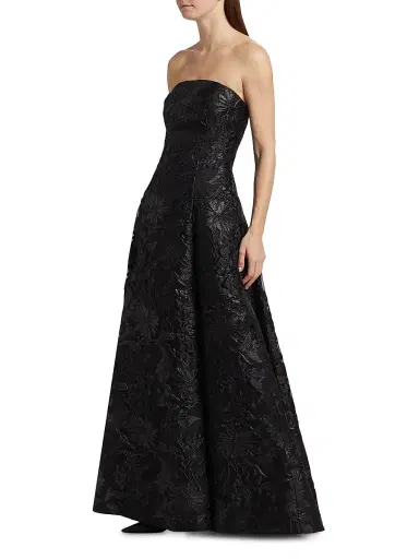 As It May Women's Severine Jacquard Strapless Gown - Black | Thumbnail 4
