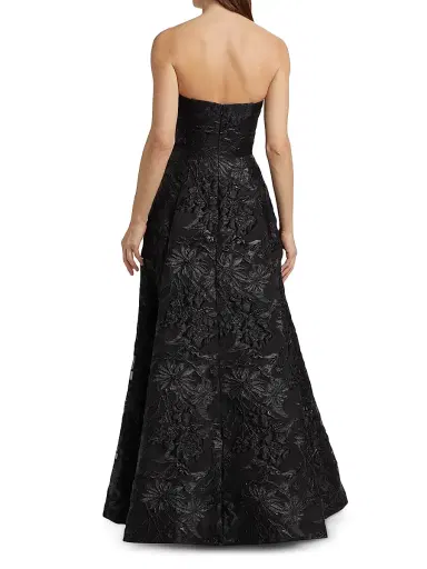 As It May Women's Severine Jacquard Strapless Gown - Black | Thumbnail 5