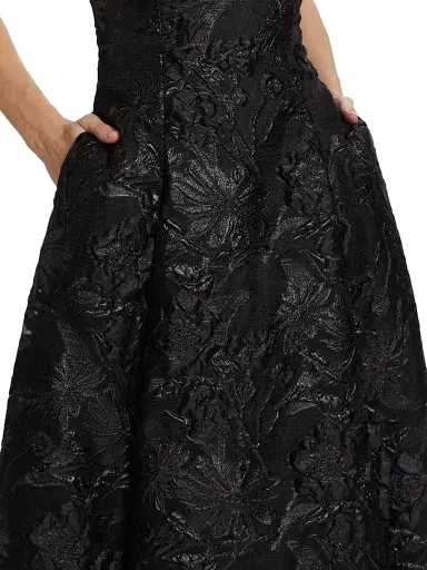 As It May Women's Severine Jacquard Strapless Gown - Black | Thumbnail 6