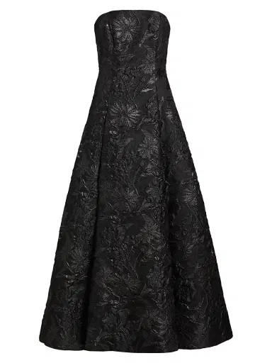 As It May Women's Severine Jacquard Strapless Gown - Black | Thumbnail 1