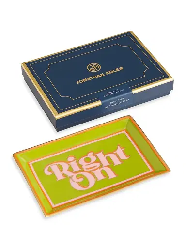 Jonathan Adler Deep Thoughts Right On Rectangle Tray | Thumbnail 2