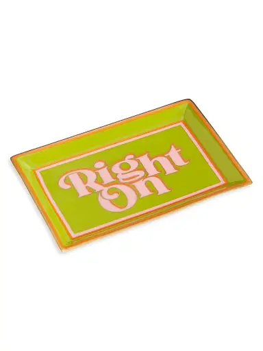 Jonathan Adler Deep Thoughts Right On Rectangle Tray | Thumbnail 3