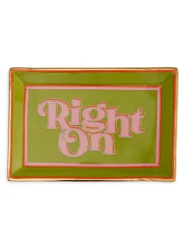 Jonathan Adler Deep Thoughts Right On Rectangle Tray | Thumbnail 1