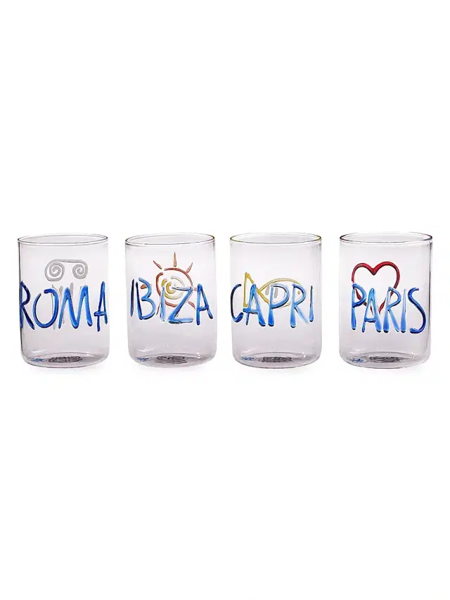 Jonathan Adler Jet Set 4-Piece Glass Set - Clear