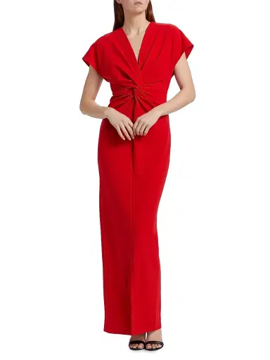 PRABAL GURUNG Women's Jackie Twist-Front Gown - Poppy - Size 4 | Thumbnail 3 PRABAL GURUNG Women's Jackie Twist-Front Gown - Poppy - Size 4 | Thumbnail 3