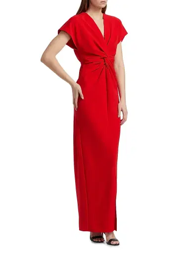 PRABAL GURUNG Women's Jackie Twist-Front Gown - Poppy - Size 4 | Thumbnail 4 PRABAL GURUNG Women's Jackie Twist-Front Gown - Poppy - Size 4 | Thumbnail 4