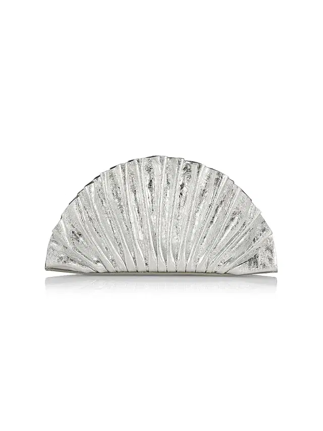 Cult Gaia Women's Mini Nala Metallic Leather Clutch - Silver
