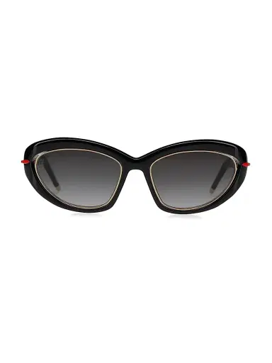 Christian Louboutin Women's So Kate 55MM Geometric Sunglasses - Shiny Black | Thumbnail 3 Christian Louboutin Women's So Kate 55MM Geometric Sunglasses - Shiny Black | Thumbnail 3