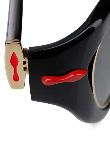 Christian Louboutin Women's So Kate 55MM Geometric Sunglasses - Shiny Black | Thumbnail 5 Christian Louboutin Women's So Kate 55MM Geometric Sunglasses - Shiny Black | Thumbnail 5