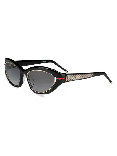Christian Louboutin Women's So Kate 55MM Geometric Sunglasses - Shiny Black | Thumbnail 1 Christian Louboutin Women's So Kate 55MM Geometric Sunglasses - Shiny Black | Thumbnail 1
