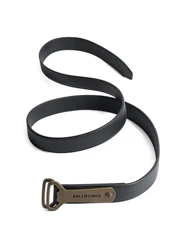 Balenciaga Men's Bottle Opener D Ring Belt - Black | Thumbnail 2