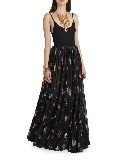Chloé Women's Jacquard Maxi Skirt - Black | Thumbnail 2