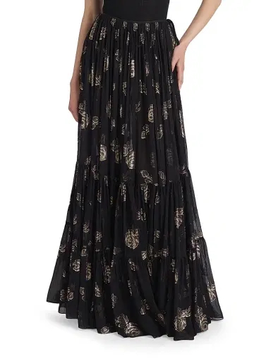 Chloé Women's Jacquard Maxi Skirt - Black | Thumbnail 3