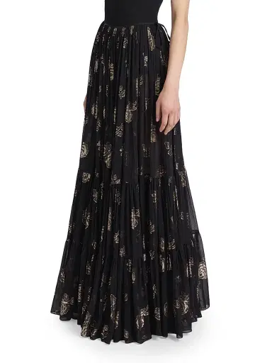 Chloé Women's Jacquard Maxi Skirt - Black | Thumbnail 4
