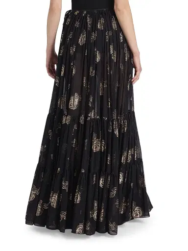Chloé Women's Jacquard Maxi Skirt - Black | Thumbnail 5