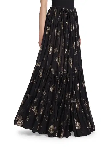 Chloé Women's Jacquard Maxi Skirt - Black | Thumbnail 6