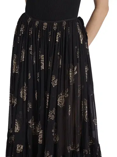 Chloé Women's Jacquard Maxi Skirt - Black | Thumbnail 7