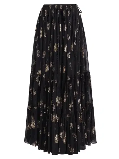 Chloé Women's Jacquard Maxi Skirt - Black | Thumbnail 1